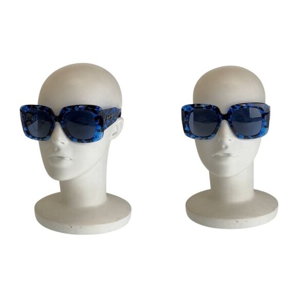 Balenciaga Square Full Rim Blue Marble Silver Hardware Bb0119 S 003 5323 140 main image 7